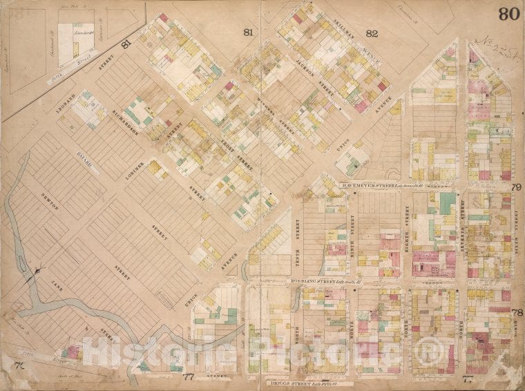 Historic 1868 Map - Brooklyn, Vol. 4, Double Page Plate No. 80; [Map Bounded By Leon - Vintage Wall Art