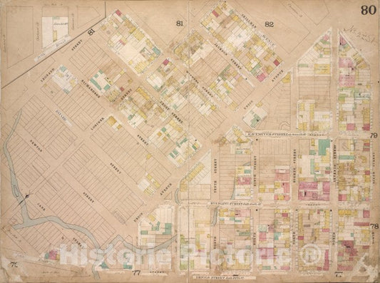 Historic 1868 Map - Brooklyn, Vol. 4, Double Page Plate No. 80; [Map Bounded By Leon - Vintage Wall Art