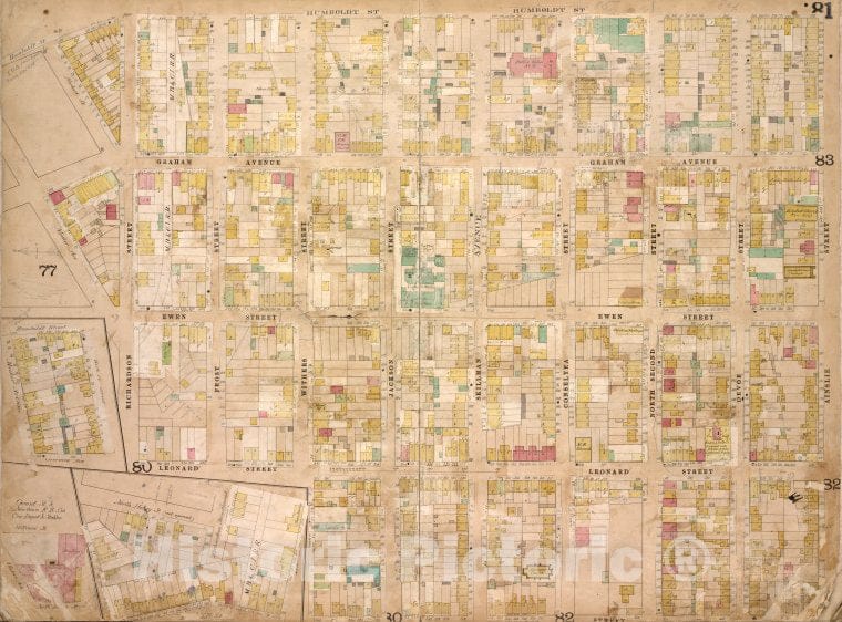 Historic 1868 Map - Brooklyn, Vol. 4, Double Page Plate No. 81; [Map Bounded By Humb - Vintage Wall Art