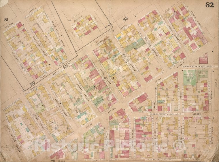 Historic 1868 Map - Brooklyn, Vol. 4, Double Page Plate No. 82; [Map Bounded By Lori - Vintage Wall Art