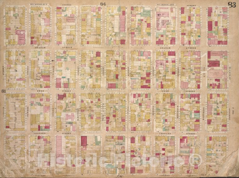 Historic 1868 Map - Brooklyn, Vol. 4, Double Page Plate No. 83; [Map Bounded By Humb - Vintage Wall Art