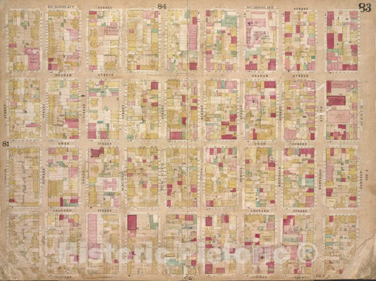 Historic 1868 Map - Brooklyn, Vol. 4, Double Page Plate No. 83; [Map Bounded By Humb - Vintage Wall Art