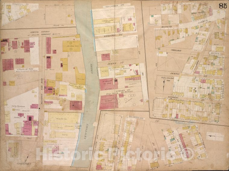 Historic 1868 Map - Brooklyn, Vol. 4, Double Page Plate No. 85; [Map Bounded By Orie - Vintage Wall Art