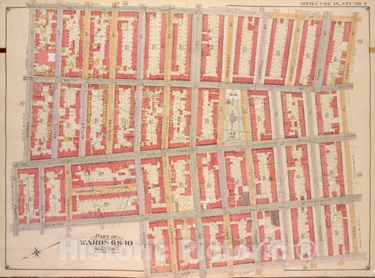 Historic Map - 1903, Brooklyn (New York, N.Y.) Vol. 1, No. 7; Part Of Wards 6 & 10, Section 2; [Bounded By Hoyt St, 4Th St, 3Rd Pl, Hemry St; ] - Vintage Wall Art