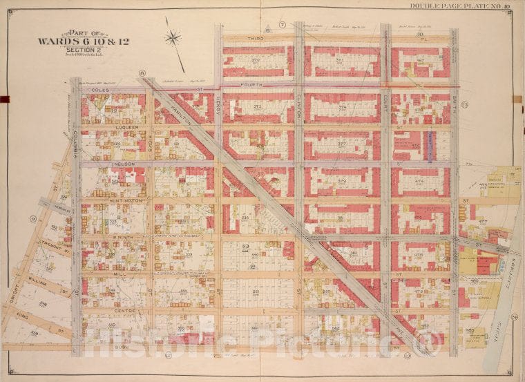 Historic Map - 1903, Brooklyn (New York, N.Y.) Part Of Wards 6, 10 & 12, Section 2; [3Rd Pl, Smith St, Gowanus Canal, Bush St; Dwight St, Coles St, 4Th Pl.] - Vintage Wall Art