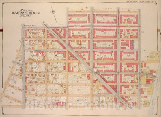 Historic Map - 1903, Brooklyn (New York, N.Y.) Part Of Wards 6, 10 & 12, Section 2; [3Rd Pl, Smith St, Gowanus Canal, Bush St; Dwight St, Coles St, 4Th Pl.] - Vintage Wall Art