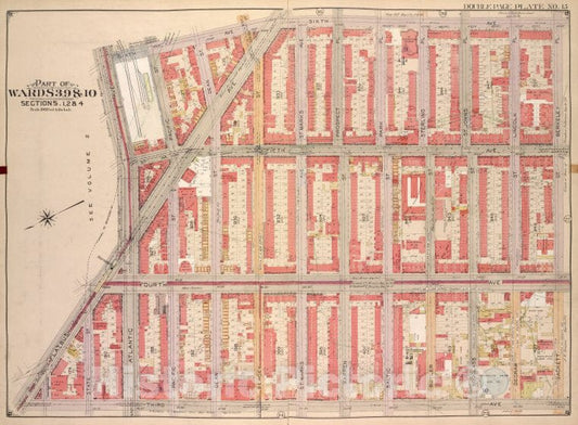 Historic Map - 1903, Brooklyn (New York, N.Y.) Part Of Wards 3, 9 & 10, Section 1, 2 & 4; [6Th Ave, Berkeley Pl, Sackett St; 3Rd Ave, Flatbush Ave, Atlantic Ave. - Vintage Wall Art