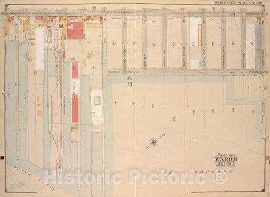 Historic Map - 1903 Brooklyn (New York, N.Y.) Vol. 1, Plate No. 29; Part Of Ward 8, Section 3; [3Rd Ave, 36Th St; Including 2Nd Ave, Gowanus Canal] - Vintage Wall Art
