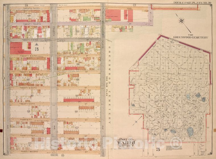 Historic Map - 1903 Brooklyn, (New York, N.Y.), 23Rd St 6Th Ave, 24Th St; Including 5Th Ave, 32Nd St 3Rd Ave; - Vintage Wall Art