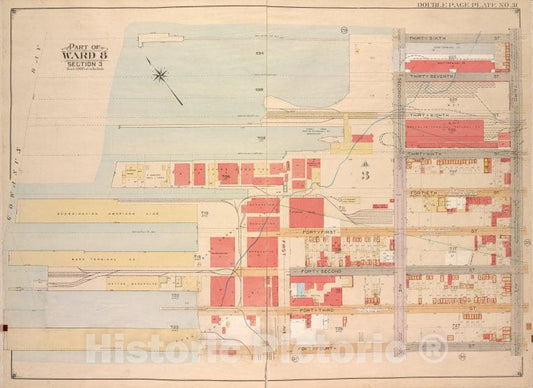 Historic Map - 1903, Brooklyn (New York, N.Y.) Vol. 1, No. 31; Part Of Ward 8, Section 3; [Bounded By 36Th St, 3Rd Ave, 44Th St, 43Rd St; ] - Vintage Wall Art