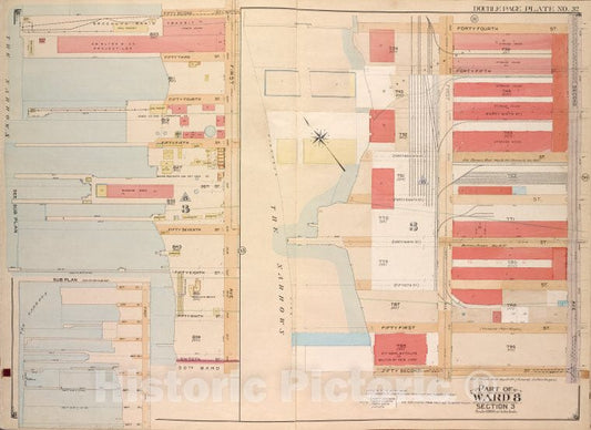 Historic Map - 1903 Brooklyn, (New York, N.Y.),52Nd St 44Th St 2Nd Ave, 1St Ave, 45Th St 46Th St 47Th St 48Th St 49Th St 50Th St; 51St St 53Rd St 54Th - Vintage Wall Art