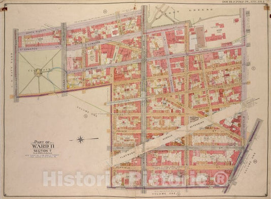 Historic Map - 1904 Brooklyn, (New York, N.Y.),North Elliott Pl, St. Edwards St Raymond St Dekalb Ave; Fulton St Bridge St Johnson St Navy St Flushing Ave, Vintage Wall Art