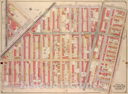 Historic Map - 1904 Brooklyn, (New York, N.Y.), Broadway, Stone Ave, Fulton St Eastern Parkway; Including Atlantic Ave, Saratoga Ave, Macon St Hopkinson Ave; - Vintage Wall Art