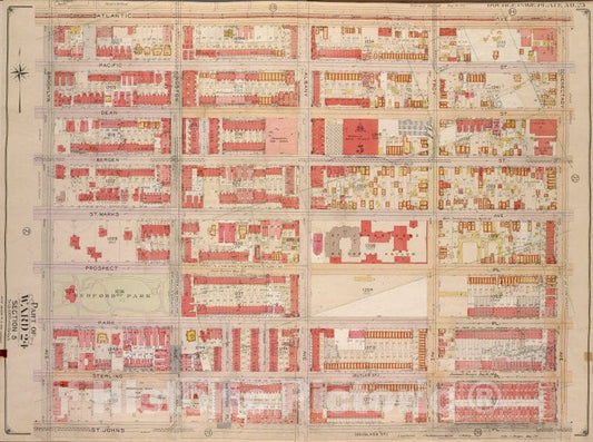 Historic Map - 1904, Brooklyn (New York, N.Y.) Vol. 2, No. 23; Part Of Ward 24, Section 5; [Bounded By Atlantic Ave, Schenectady Ave; ] - Vintage Wall Art