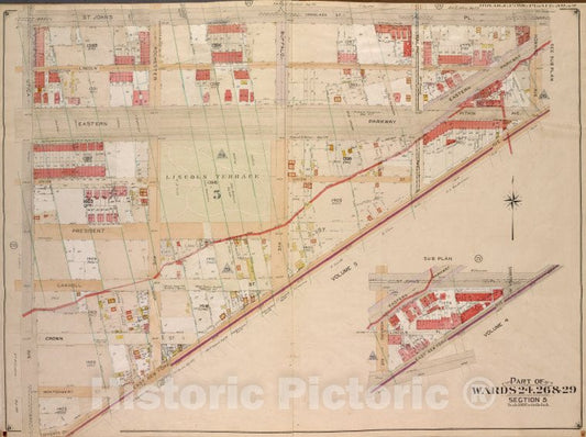 Historic Map - 1904 Brooklyn, (New York, N.Y.), St. Johns Pl. (Douglass St.), Howard Ave; Including East New York Ave, Utica Ave; - Vintage Wall Art