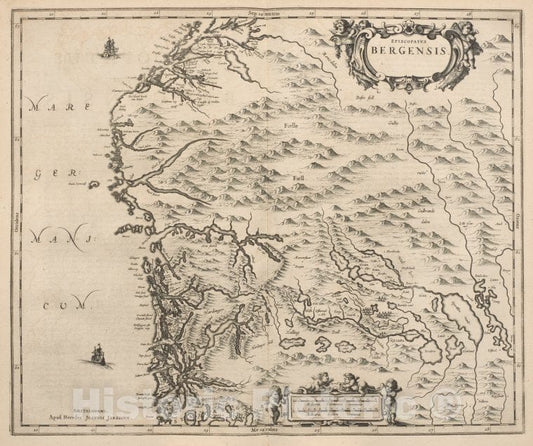Historic Map - 1675 Episcopatus Bergensis. - Vintage Wall Art