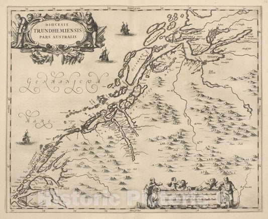 Historic Map - 1675 Dioecesis Trundhemiensis Pars Australis. - Vintage Wall Art