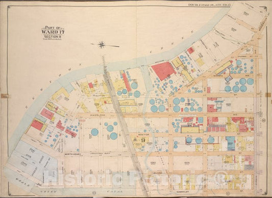Historic Map - 1904, Brooklyn (New York, N.Y.) Vol. 3, No. 15; Part Of Ward 17, Section 9; [Bounded By Newtown Creek, Vandam St; ] - Vintage Wall Art