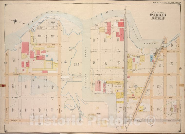 Historic Map - 1904 Brooklyn (New York, N.Y.) Part Of Ward 18, Section 10; [Bounded By Newtown Creek, Stagg St; Including Varick Ave, Grand St, Bennett St.] - Vintage Wall Art