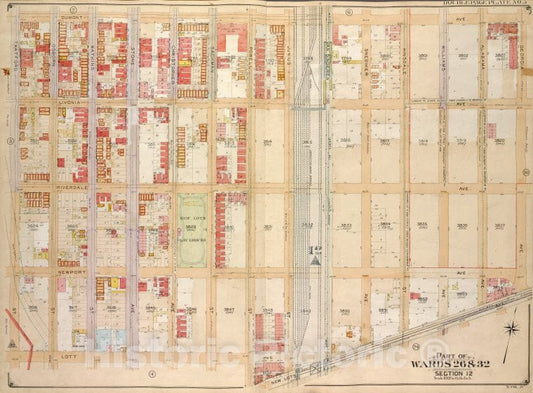 Historic Map - 1905, Brooklyn (New York, N.Y.) Vol. 4, No. 5; Part Of Wards 26 & 32; Sections 12; [Bounded By Dumont Ave, Georgia Ave, New Lots Ave; ] - Vintage Wall Art
