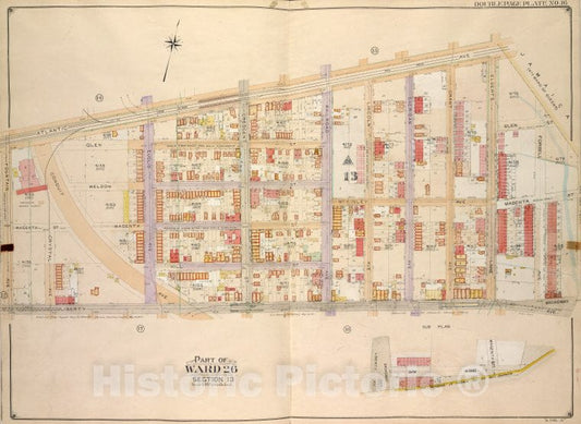 Historic Map - 1905 Brooklyn, (New York, N.Y.),Atlantic Ave, Forbell Ave, Broadway; Liberty Ave, Fountain Ave, Magenta St Boundary Line Of The Borough Of B - Vintage Wall Art