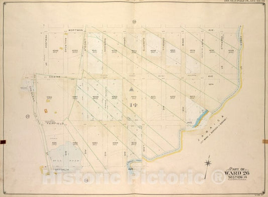 Historic Map - 1905, Brooklyn (New York, N.Y.) Vol. 4, No. 20; Part Of Ward 26; Sections 14; [Bounded By Wortman Ave, Amber St, Vandalia Ave; ] - Vintage Wall Art