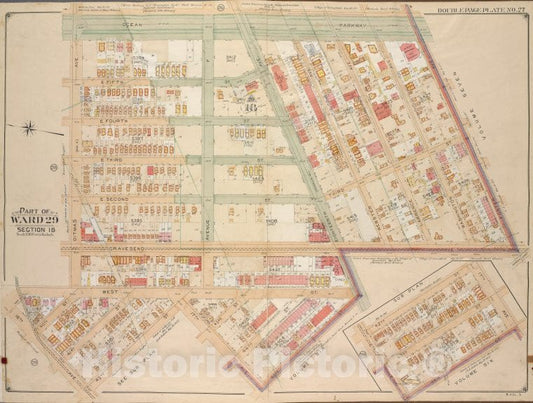 Historic Map - 1906 Brooklyn, (New York, N.Y.), Bounded By Ocean Parkway, Foster Ave, Gravesend Ave; Including 45Th St 17Th Ave, 42Nd St 16Th Ave, Ditmas Ave; - Vintage Wall Art