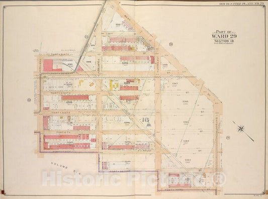 Historic Map - 1906, Brooklyn (New York, N.Y.) ; Part Of Ward 29, Section 16; West St, 16Th Ave, 43Rd St, 42Nd St; 41St St, 13Th Ave, 36Th St, Church Lane - Vintage Wall Art
