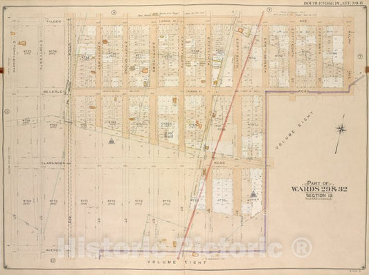 Historic Map - 1906, Brooklyn (New York, N.Y.) Part Of Wards 29 & 32, Section 15; Tilden Ave, Ralph Ave, Beverley Road (Ave B); E. 57Th St, Ave D, E. 48Th St. - Vintage Wall Art