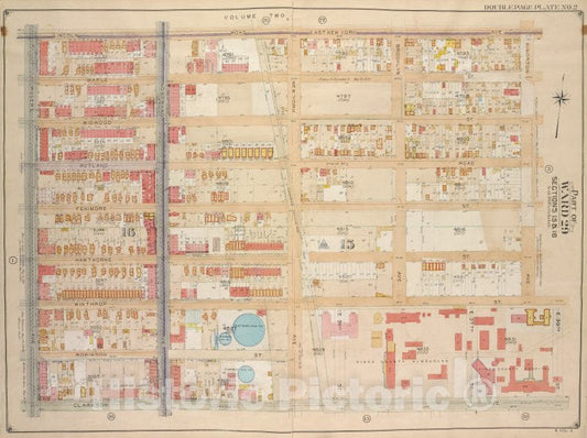 Historic Map - 1906, Brooklyn (New York, N.Y.) Part Of Wards 29, Section 15 & 16; [Lincoln Road, East New York, Kingston ; E. 39Th, Clarkson, Rogers - Vintage Wall Art