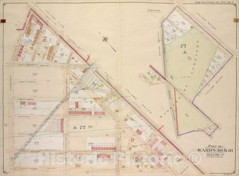 Historic Map - 1905 Brooklyn, (New York, N.Y.), Bounded By Gravesend Ave, 53Rd St; Including 18Th Ave; - Vintage Wall Art