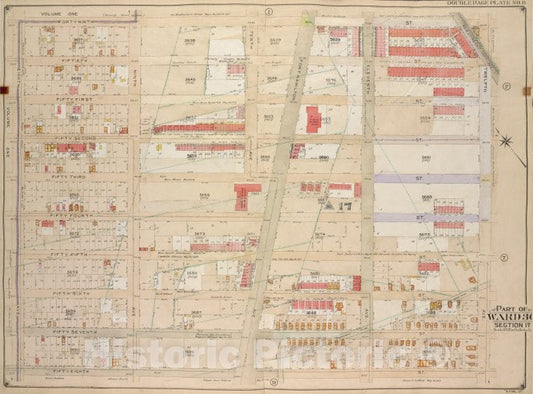 Historic Map - 1905 Brooklyn (New York, N.Y.) Vol. 6, Double Page Plate No. 8; Part Of Ward 30, Section 17; [49Th St, 12Th Ave; Including 58Th St, 8Th Ave.] - Vintage Wall Art