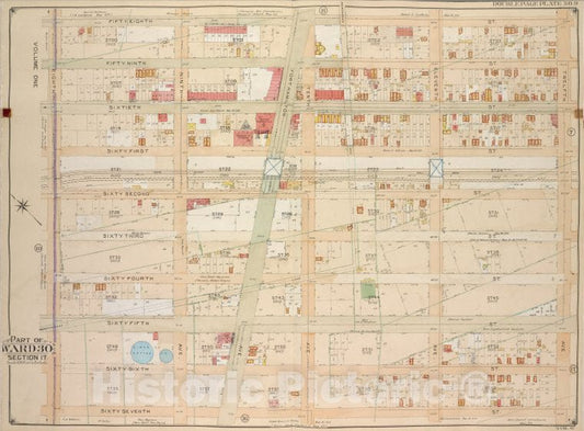 Historic Map - 1905 Brooklyn (New York, N.Y.) Vol. 6, Double Page Plate No. 9; Part Of Ward 30, Section 17; [58Th St, 12Th Ave; Including 67Th St, 8Th Ave.] - Vintage Wall Art