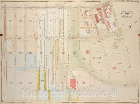 Historic Map - 1905, Brooklyn (New York, N.Y.) Vol. 6, Plate No. 12; Part Of Ward 30, Section 18; [2Nd Ave, Ridge Blvd, 68Th St; ] - Vintage Wall Art