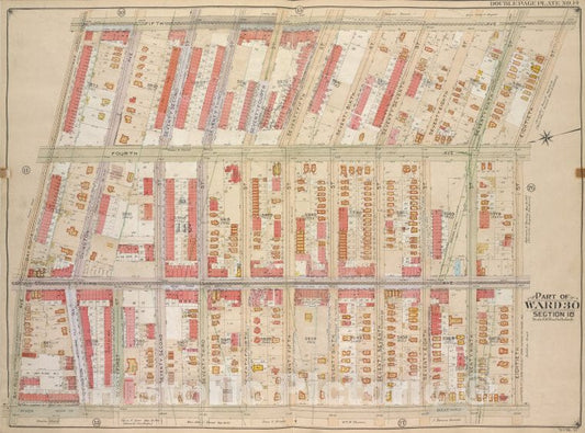 Historic Map - 1905 Brooklyn (New York, N.Y.) Vol. 6, Plate No. 14; Part Of Ward 30, Section 18; [5Th Ave, 18Th St; Including Ridge Blvd, Bay Ridge Ave.] - Vintage Wall Art