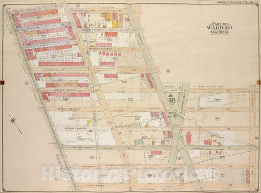 Historic Map - 1905 Brooklyn (New York, N.Y.) Vol. 6, Plate No. 15; Part Of Ward 30, Section 18; [72Nd St, 7Th Ave; Including 10Th Ave, 81St St, 5Th Ave.] - Vintage Wall Art