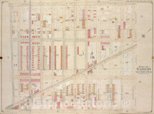 Historic Map - 1905 Brooklyn (New York, N.Y.) Vol. 6, Plate No. 18; Part Of Ward 30, Sections 17 & 19; [18Th Ave, 68Th St; Including 15Th Ave, 67Th St.] - Vintage Wall Art