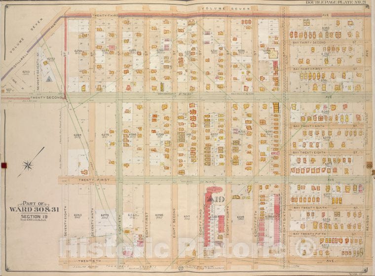Historic Map - 1905, Brooklyn (New York, N.Y.) Part Of Wards 30 & 31, Section 19; [23Rd Ave, Benson Ave, 20Th Ave, 28Th St; 22Nd Ave, Ave P, Stillwell Ave.] - Vintage Wall Art