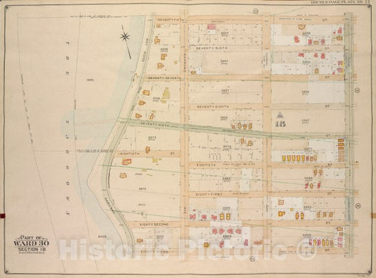 Historic Map - 1905 Brooklyn (New York, N.Y.) Vol. 6, Plate No. 27; Part Of Ward 30, Section 18; [75Th St, Ridge Blvd; Including 83Rd St, Bay Ridge Parkway] - Vintage Wall Art