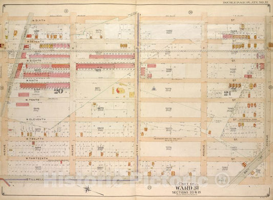 Historic Map - 1907 Brooklyn (New York, N.Y.) Part Of Ward 31, Sections 20 & 21; [Bounded By W. 6Th St, Avenue U, 86Th St; Including Stillwell Ave, Avenue Q] - Vintage Wall Art