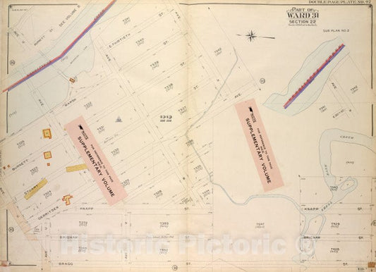Historic Map - 1907 Brooklyn, (New York, N.Y.), Bounded By Gerritsens Creek, Ave X; Including Bragg St Ave U No. 1, Bounded By Ave U, Burnett St.No. 2; - Vintage Wall Art