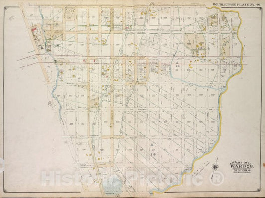 Historic 1916 Map - Brooklyn, Vol. 1, 2Nd Part, Double Page Plate No. 46; Part Of Wa - Brooklyn (New York, N.Y.) - New York (State) - Vintage Wall Art