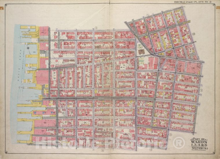 Historic Map - 1916 Brooklyn, (New York, N.Y.), Pierrepont St Johnson St Bridge St Hoyt St Smith St; Warren St Baltic St East River, Furman St. - Vintage Wall Art