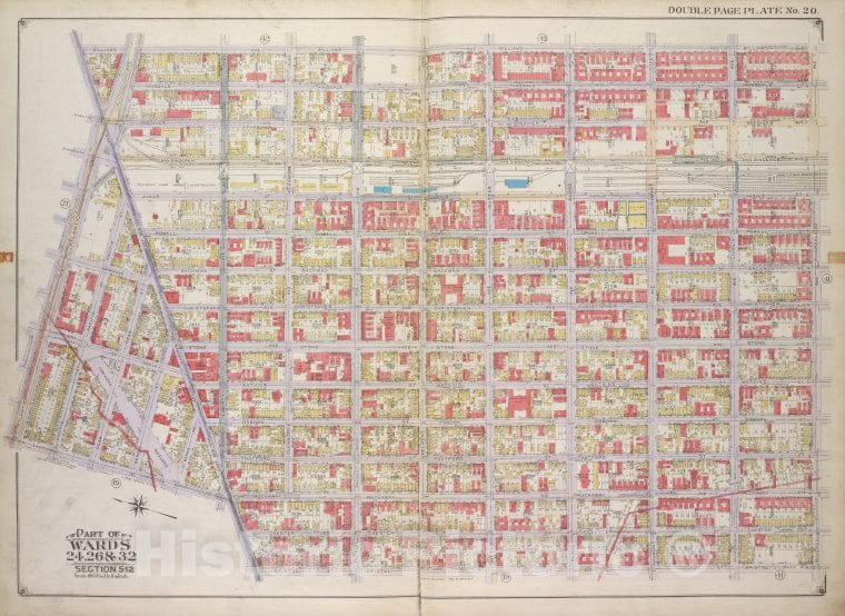 Historic Map - 1916 Brooklyn, (New York, N.Y.),Williams Ave, Riverdale Ave, Bristol St East New York Ave; Rockaway Ave, Atlantic Ave, East New York Ave, Vintage Wall Art