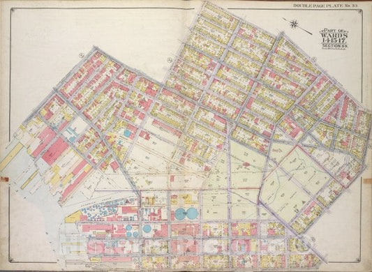 Historic Map - 1916 Brooklyn, (New York, N.Y.), Meserole Ave, Jewel St Nasau Ave, Humboldt St Meeker Ave, Richardson St; Including Union Ave, N. 9Th St Eas - Vintage Wall Art