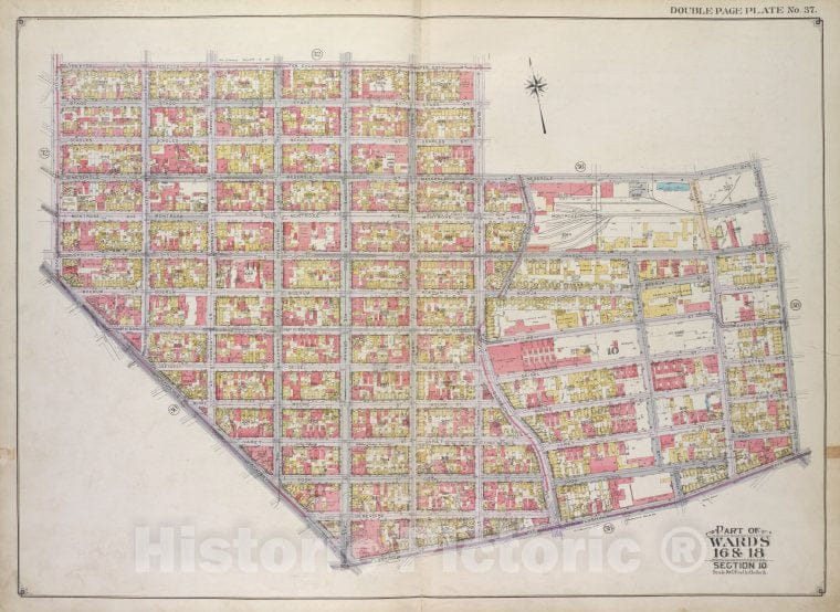 Historic Map - 1916 Brooklyn, (New York, N.Y.), Ten Eyck St Bushwick Ave, Meserole St Morgan Ave; Flushing Ave, Broadway, Union Ave.], Vintage Wall Art