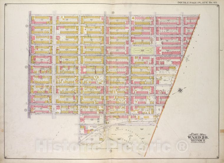 Historic Map - 1916 Brooklyn, (New York, N.Y.),Cornelia St Wyckoff Ave, Eldert St Irving Ave; Cemetery Lane, Granite St Evergreen Ave, Moffatt St Broadway, Vintage Wall Art