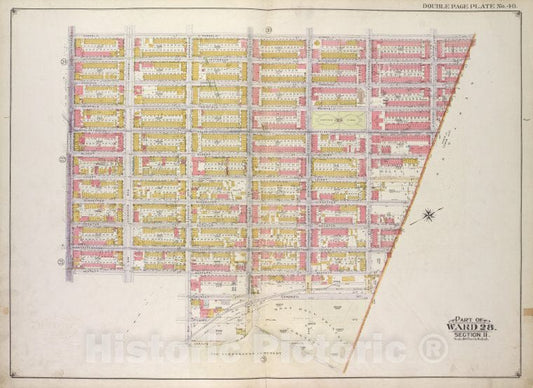 Historic Map - 1916 Brooklyn, (New York, N.Y.),Cornelia St Wyckoff Ave, Eldert St Irving Ave; Cemetery Lane, Granite St Evergreen Ave, Moffatt St Broadway, Vintage Wall Art