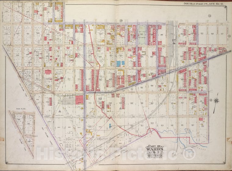 Historic Map - 1916 Brooklyn, (New York, N.Y.),Riverdale Ave, Georgia Ave, New Lots Ave, Williams Ave, Stanley Ave, E. 108Th St Foster Ave; E. 107Th St Ave - Vintage Wall Art