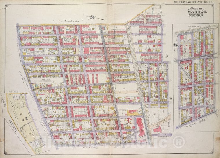 Historic Map - 1916 Brooklyn, (New York, N.Y.),Elderts Ave, Atlantic Ave, Glen St Forbell Ave, Mckinley Ave. (Magenta St.), Autumn Ave; Mckinley Ave, Fountai - Vintage Wall Art